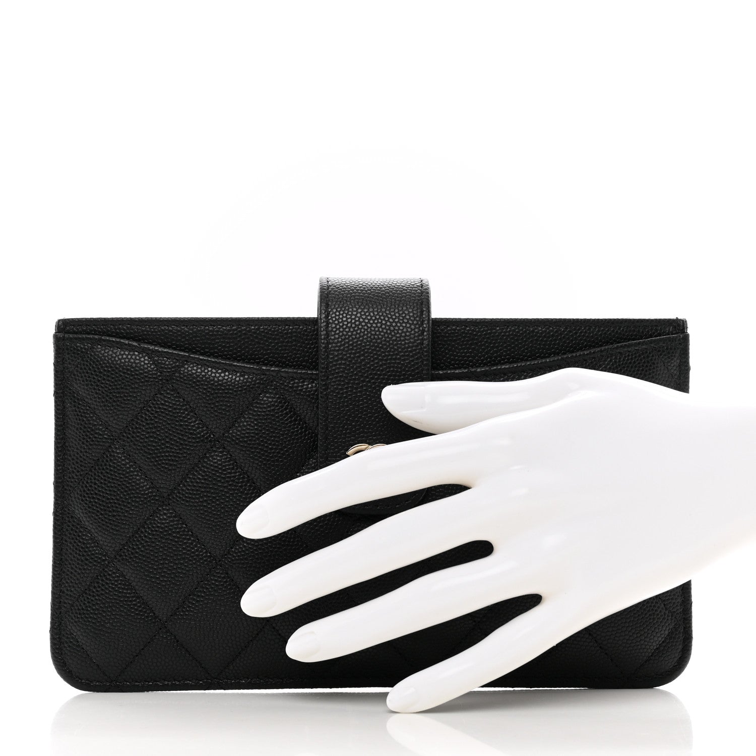 Chanel Caviar Quilted Classic Strap Pouch Black 2 of 9