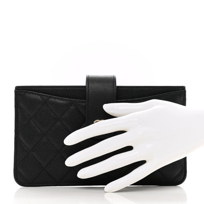 Chanel Caviar Quilted Classic Strap Pouch Black 2 of 9