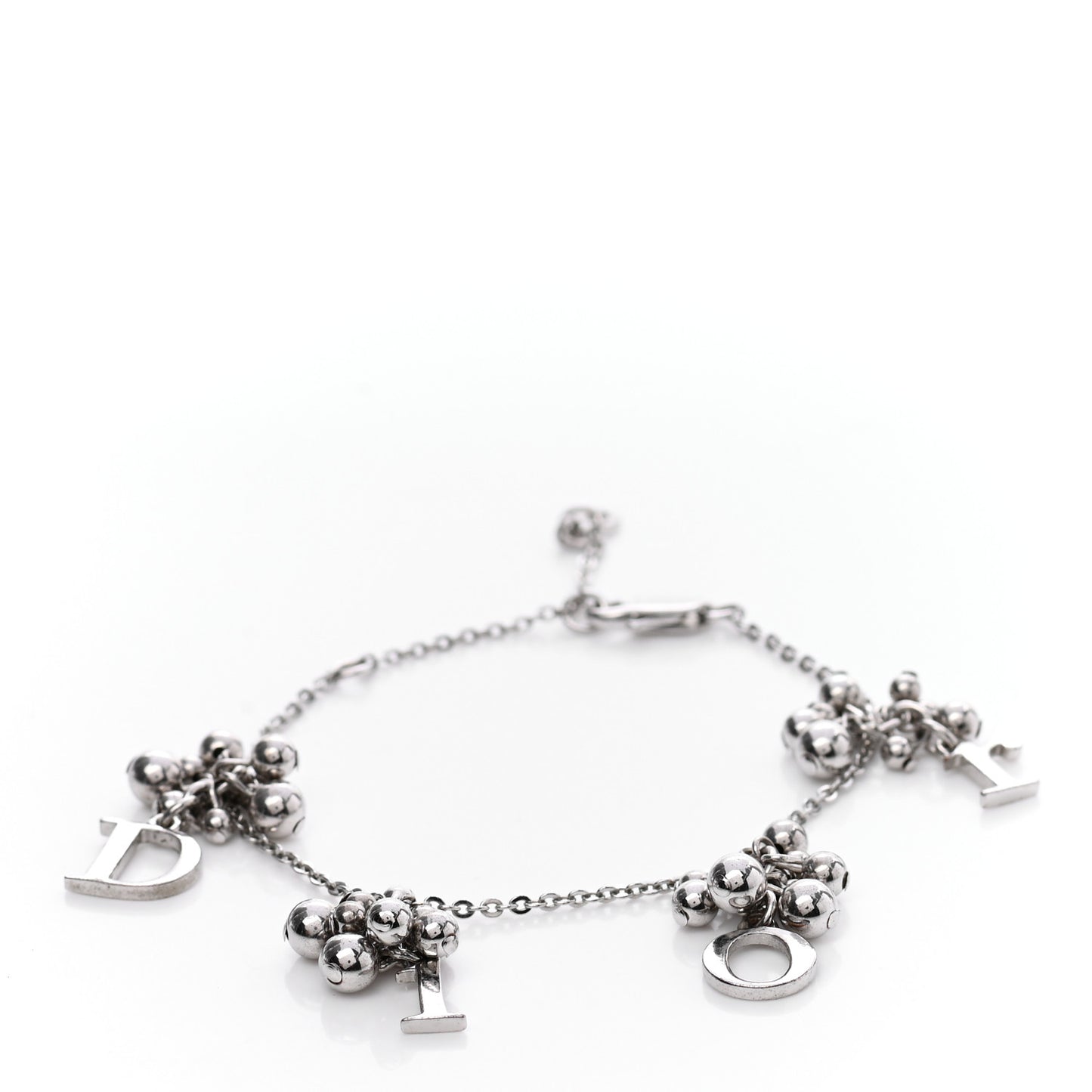 Metal Logo Charm Bracelet Silver