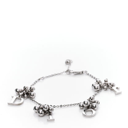 Christian Dior Metal Logo Charm Bracelet Silver 1 of 6