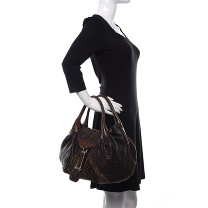 Fendi Zucca Nappa Nuvolata Vitello Tortuga Spy Tobacco Moro 2 of 9