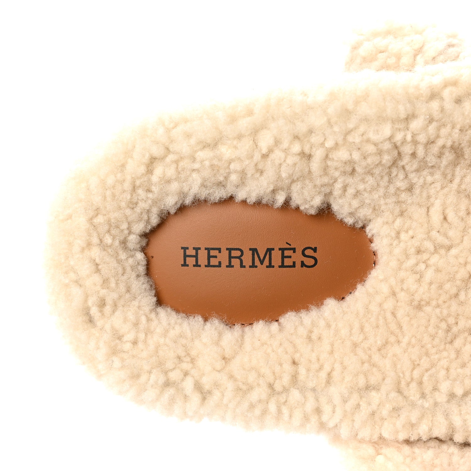 Hermes Suede Goatskin Woolskin Womens Chypre Sandals 36 Brun Fume Ecru 7 of 7