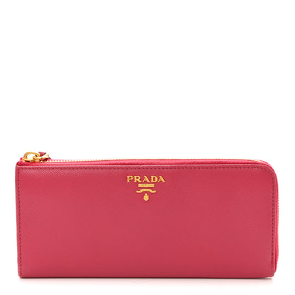 Prada Saffiano Move Half Zip Wallet Peonia 1 of 7