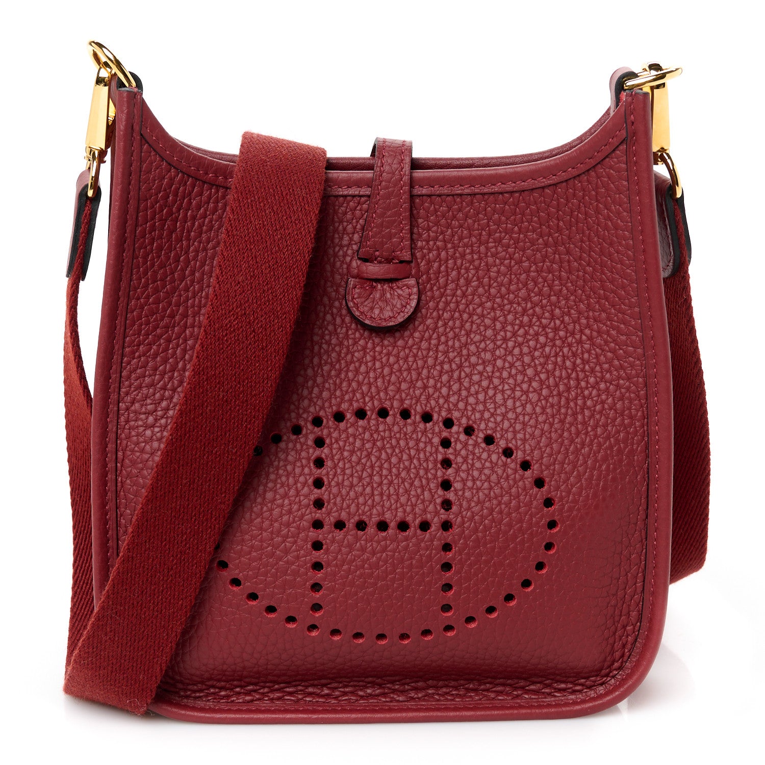Hermes Taurillon Clemence Evelyne TPM Rouge H 1 of 11