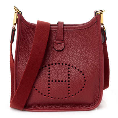 Hermes Taurillon Clemence Evelyne TPM Rouge H 1 of 11