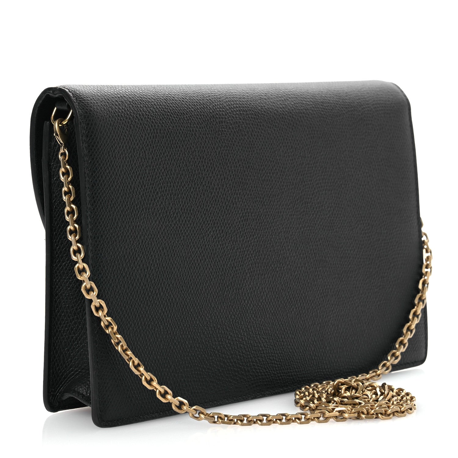 Christian Dior Grained Calfskin Saddle Chain Pouch Black 3 of 15