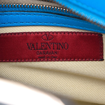 Valentino Garavani Vitello Mini Rockstud Double Handle Tote Blue Fluo 7 of 15