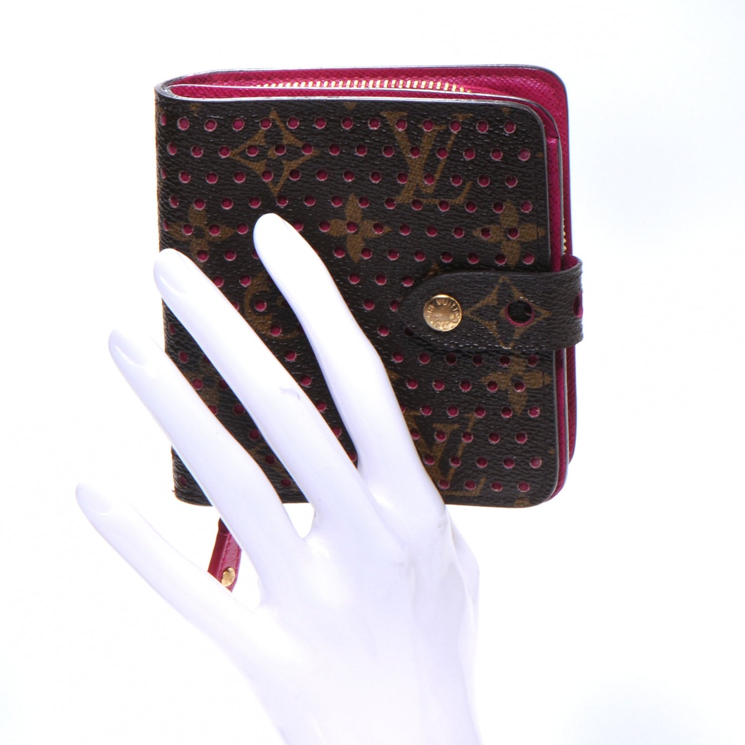 Louis Vuitton Monogram Perforated Compact Zipped Wallet Fuchsia 2 of 7