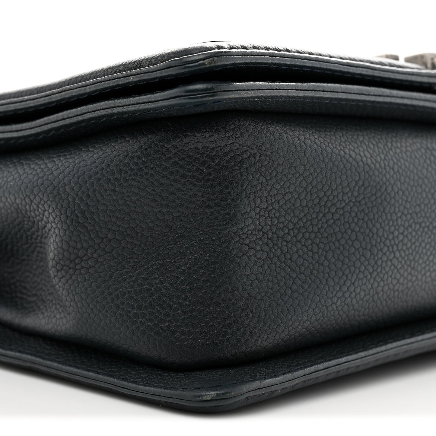 Caviar Stitched Medium Boy Flap Blue