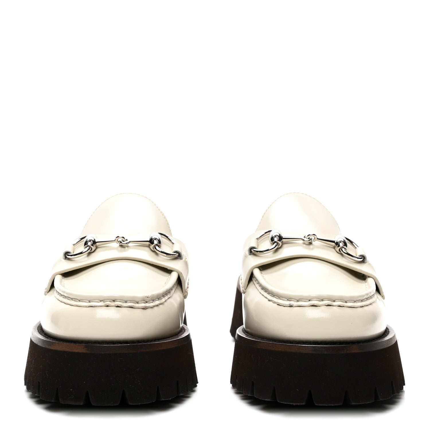 Gucci Cordovan Lux Horsebit Platform Mules 38 Mystic White 2 of 11