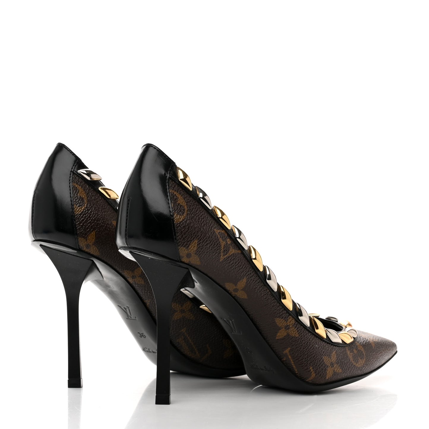 Calfskin Monogram Eldorado Pumps 36 Cacao