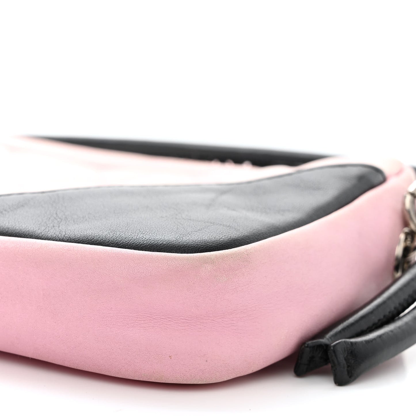 Calfskin Quilted Cambon Pochette Pink Black