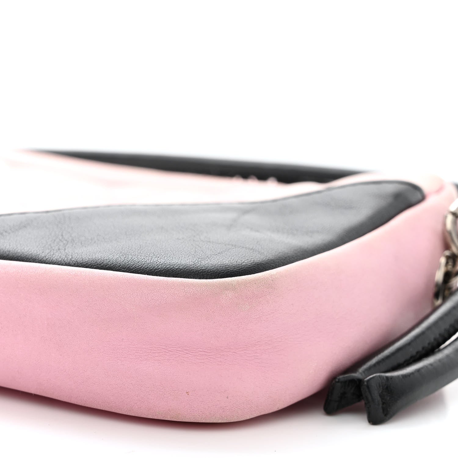 Chanel Calfskin Quilted Cambon Pochette Pink Black 10 of 10