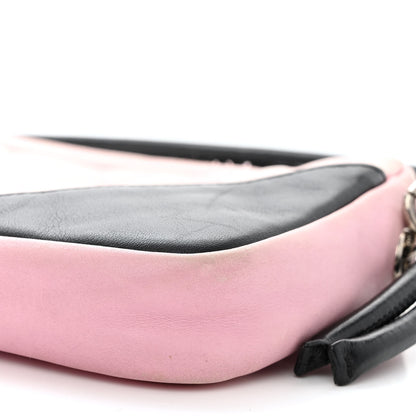 Chanel Calfskin Quilted Cambon Pochette Pink Black 10 of 10