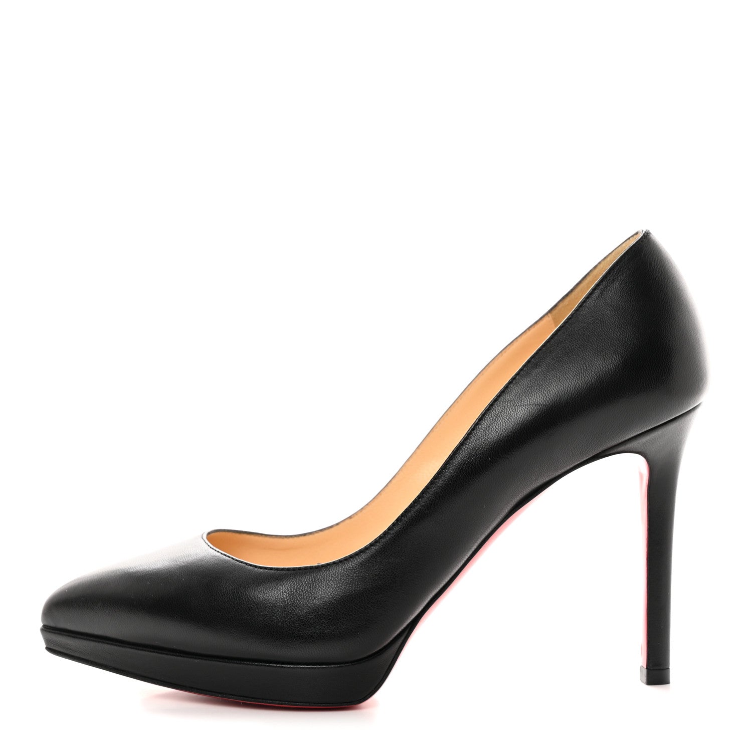 Christian Louboutin Shiny Nappa Pigalle Plato 100 Pumps 37.5 Black 1 of 19