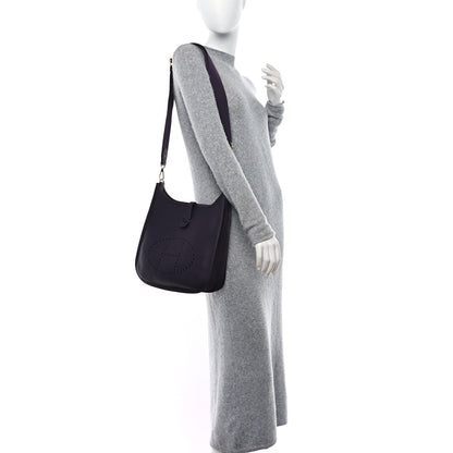 Hermes Taurillon Clemence Evelyne III PM Raisin 1 of 8