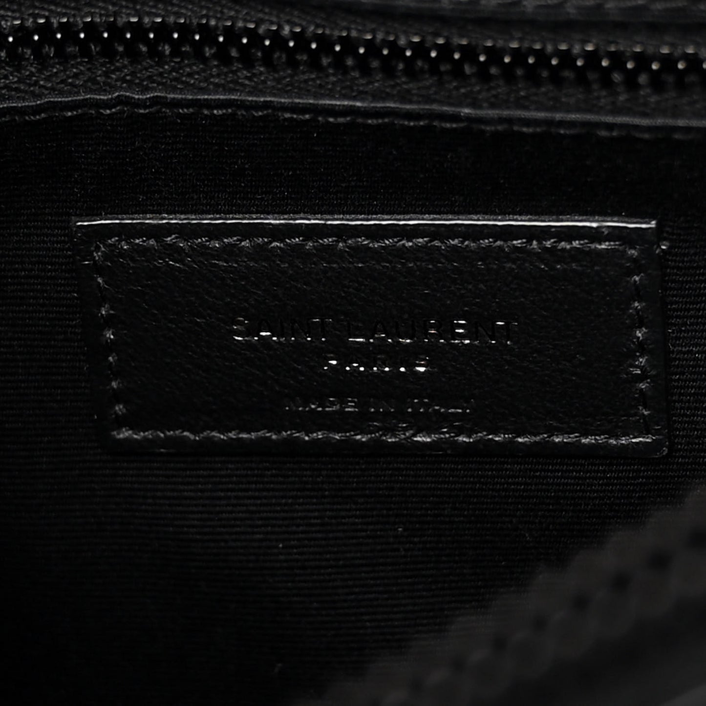 Calfskin Y Quilted Monogram Monochrome Medium Loulou Chain Satchel Black