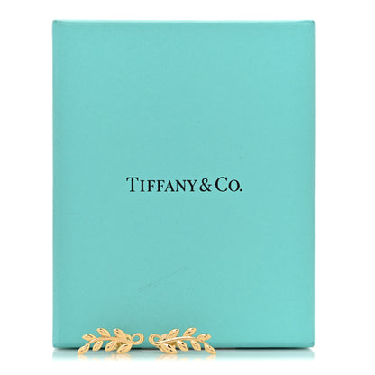Tiffany 18K Yellow Gold Paloma Picasso Olive Leaf Climber Earrings 5 of 5
