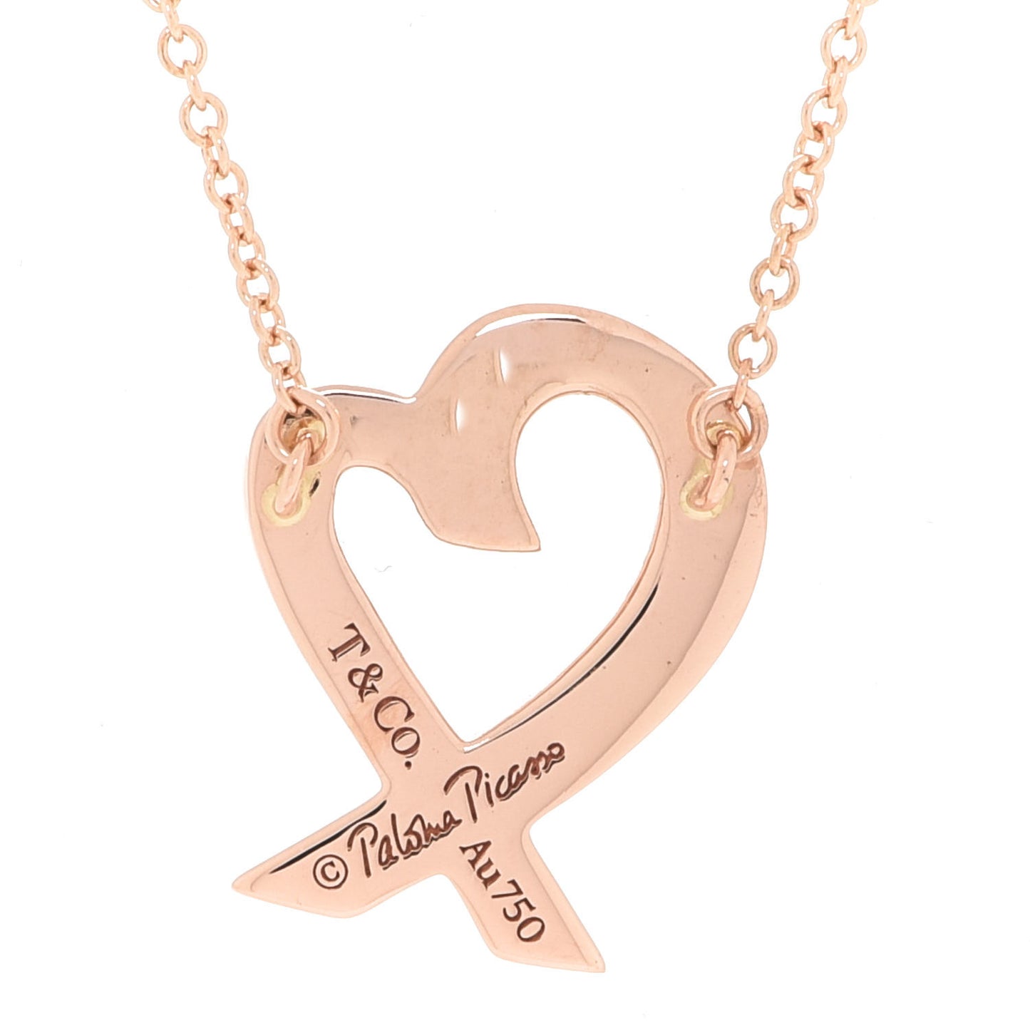 18K Rose Gold Small Paloma Picasso Loving Heart Pendant Necklace