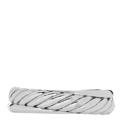 David Yurman Sterling Silver Diamond 5mm Crossover Ring 55 7.25 3 of 4