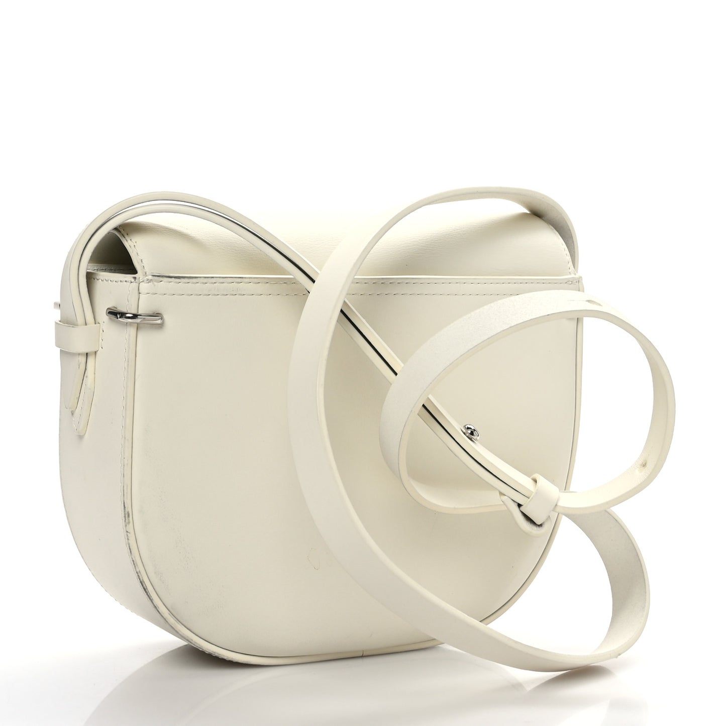 Calfskin Alix Saddle Crossbody Bag Off White