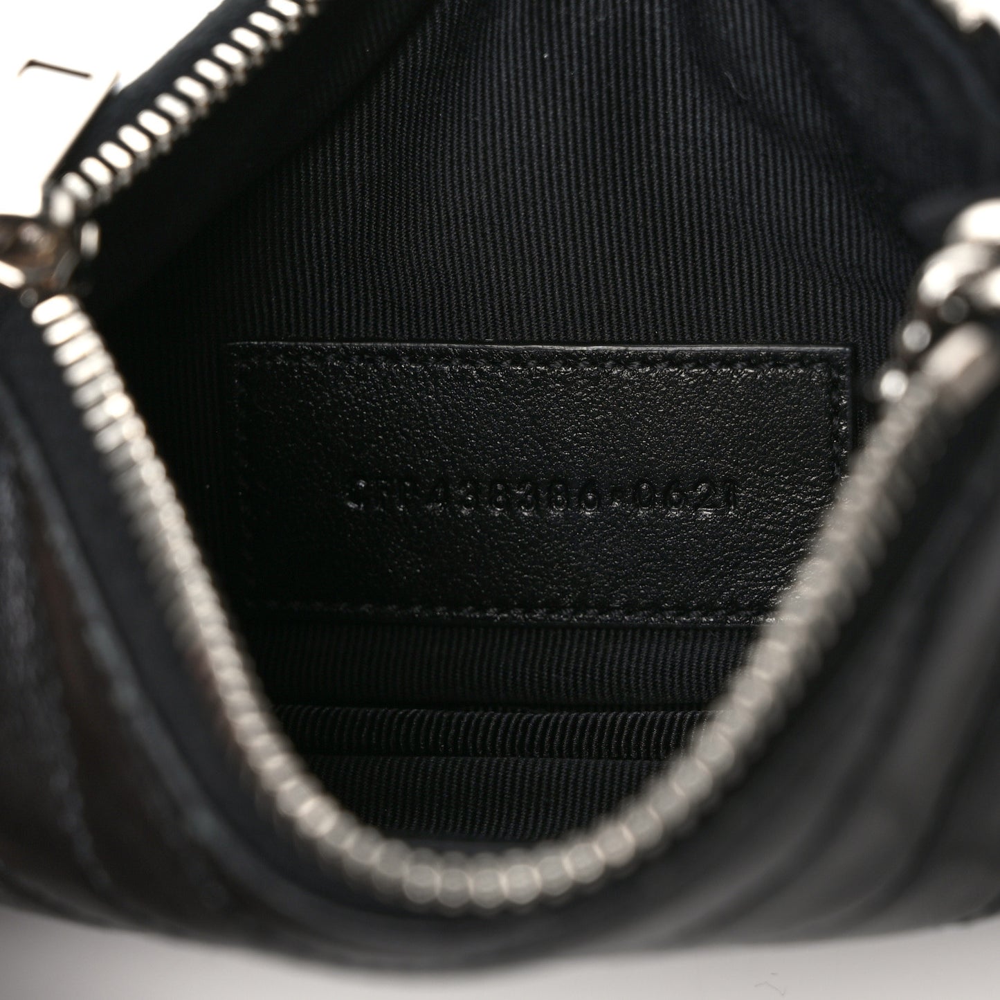 Calfskin Matelasse Monogram Key Pouch Black