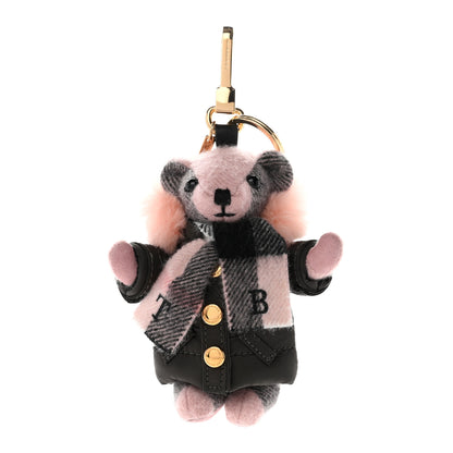 Burberry Cashmere P Jac Thomas Teddy Bear Keychain Charm Ash Rose 1 of 3