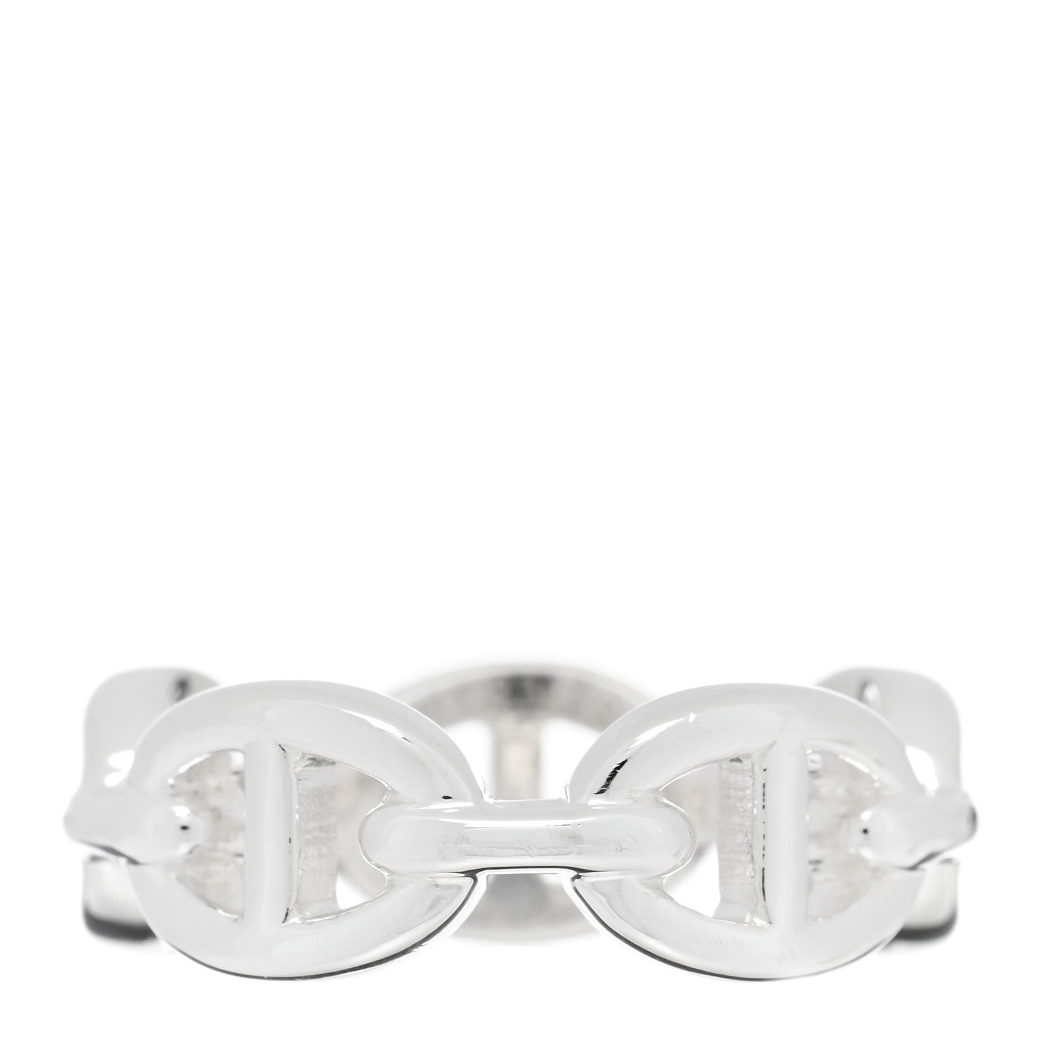 Hermes Sterling Silver PM Chaine d'Ancre Enchainee Band Ring 51 5.75 1 of 5