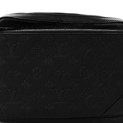 Louis Vuitton Calfskin Monogram Shadow Trio Messenger Black 9 of 11