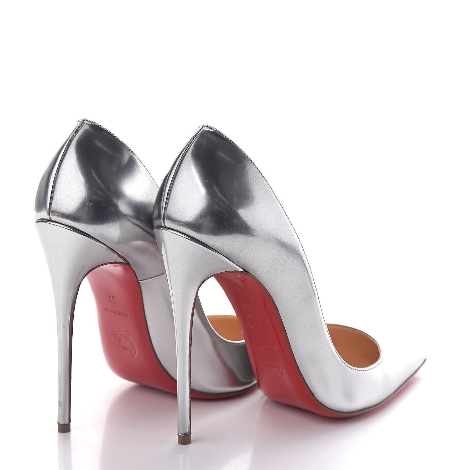 Christian Louboutin Metallic Calfskin So Kate 120 Pumps 37 Silver 4 of 8
