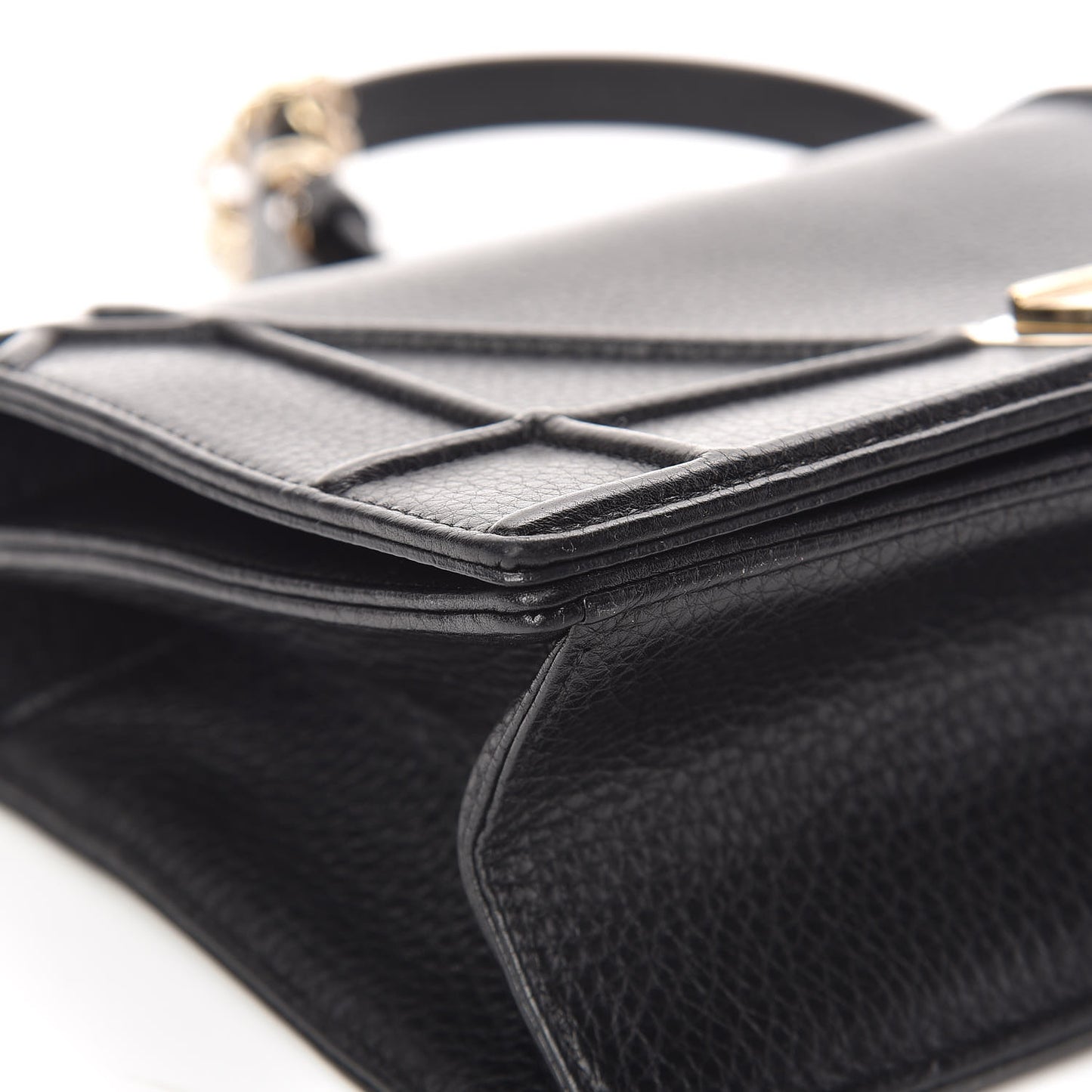 Grained Calfskin Medium Diorama Flap Bag Black