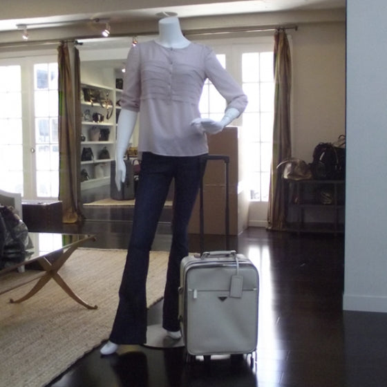 Prada Saffiano Rolling Suitcase Ivory 2 of 13