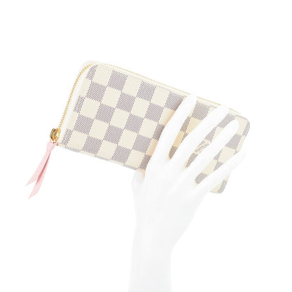 Louis Vuitton Damier Azur Clemence Wallet Rose Ballerine 2 of 7
