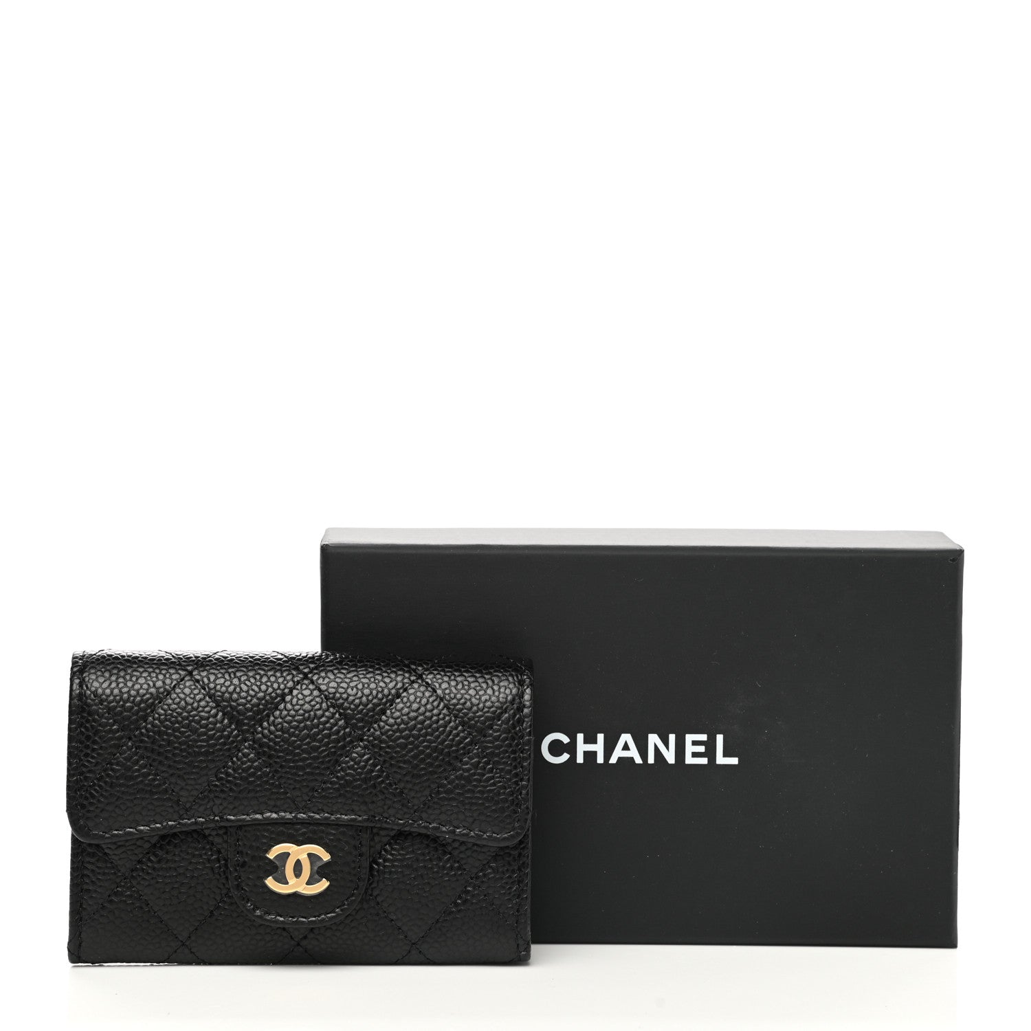 Chanel Caviar Quilted Flap Card Holder Wallet Black 9 of 9