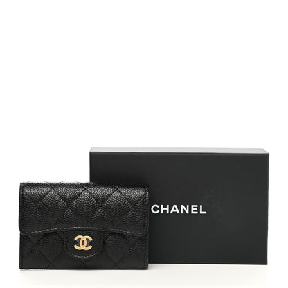Chanel Caviar Quilted Flap Card Holder Wallet Black 9 of 9