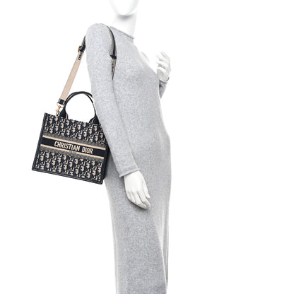 Christian Dior Oblique Calfskin Small Book Tote With Strap Blue Multicolor 2 of 9