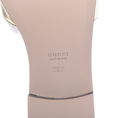 Gucci Metallic Nappa Crystal Square G Madelyn Slide Sandals 36.5 Gold 8 of 9