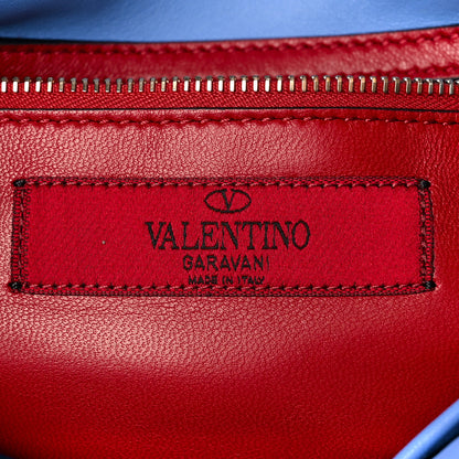 Valentino Garavani Lambskin Patchwork Medium Rockstud Spike Shoulder Bag Angel Blue 7 of 10