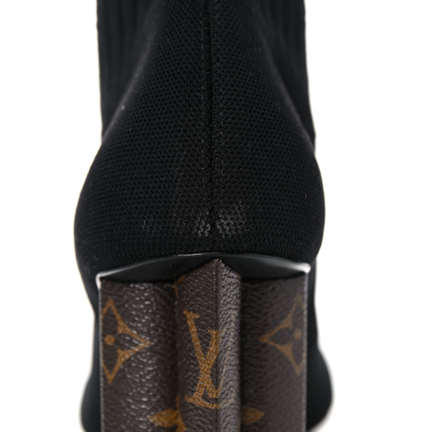 Monogram Stretch Fabric Silhouette Ankle Boots 40.5 Black