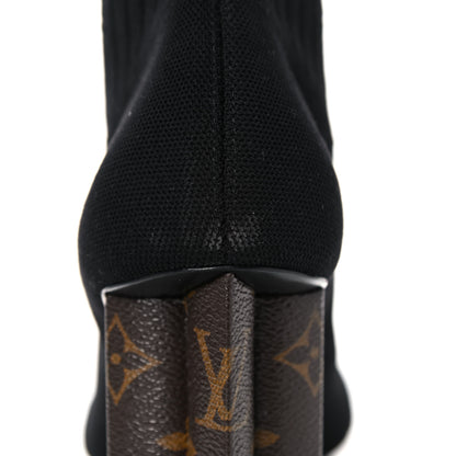 Louis Vuitton Monogram Stretch Fabric Silhouette Ankle Boots 40.5 Black 10 of 11