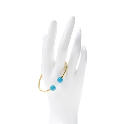 David Yurman 18K Yellow Gold Turquoise 8.5mm Solari Bead Bracelet 2 of 4