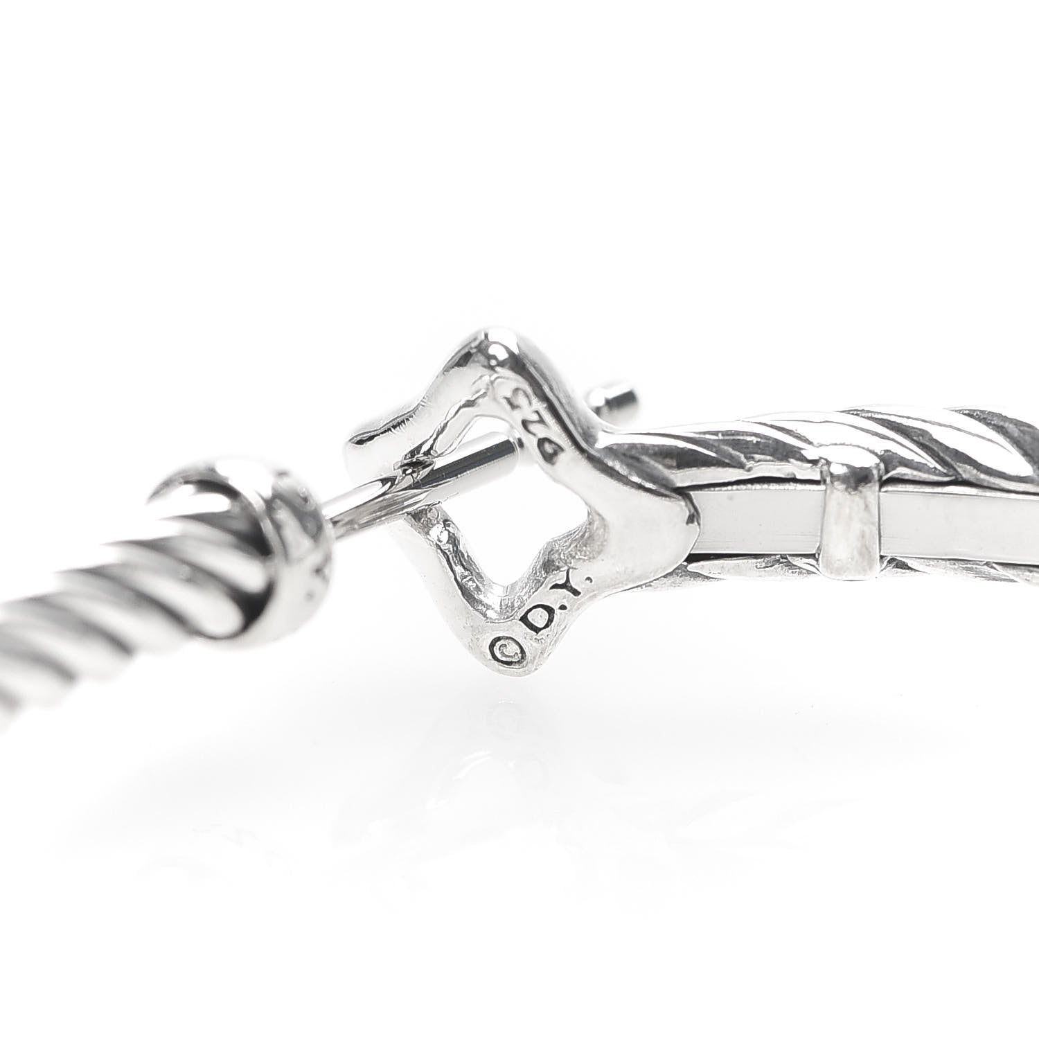 David Yurman Sterling Silver Medium Cable Classics Hoop Earrings 3 of 5