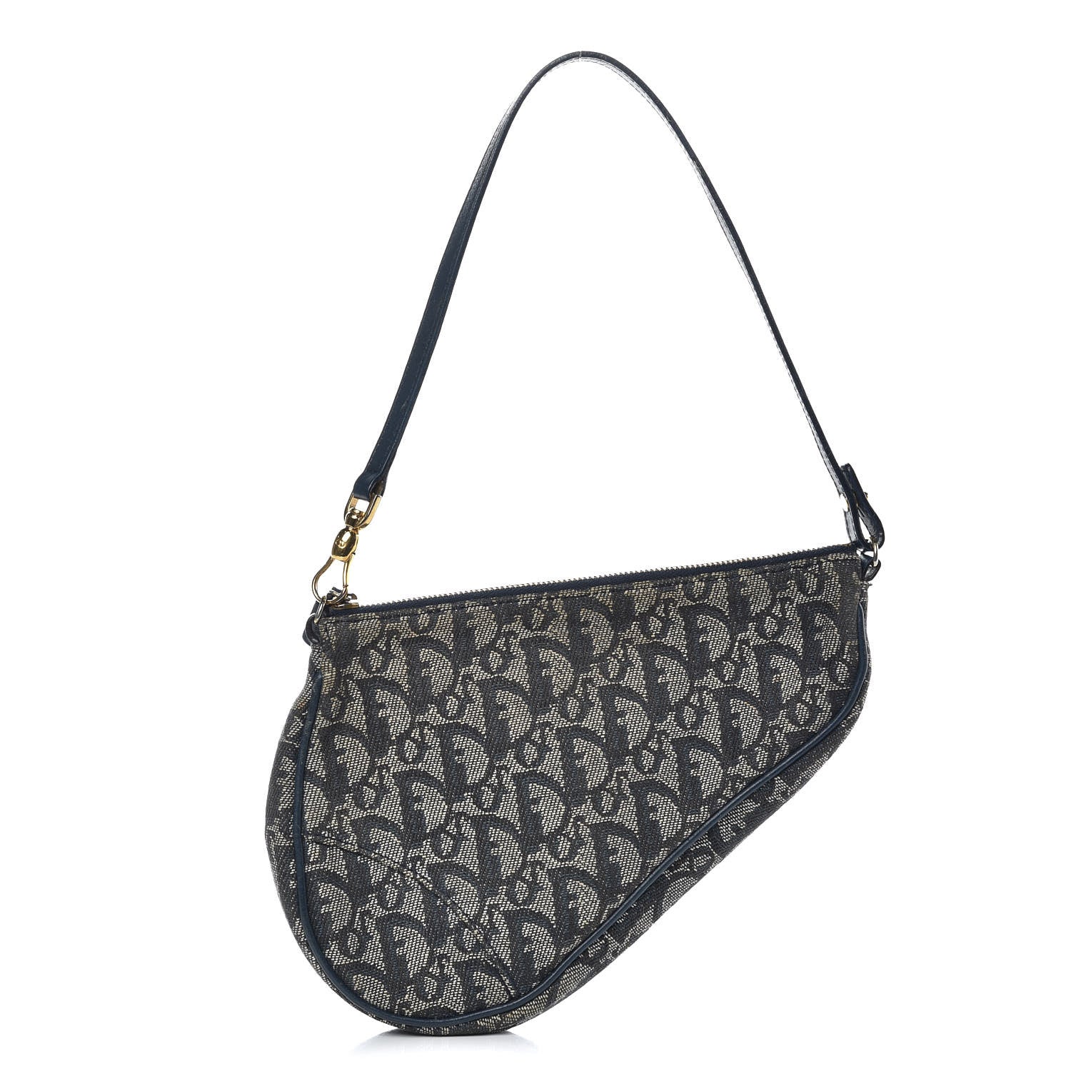 Christian Dior Monogram Mini Saddle Pochette Navy 1 of 13