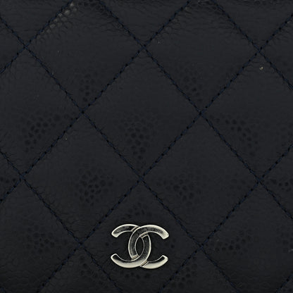 Chanel Caviar Quilted Yen Wallet Dark Blue 10 of 11