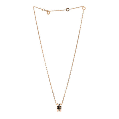 Bulgari 18K Rose Gold Ceramic B.Zero1 Legends Pendant Necklace Black 3 of 5