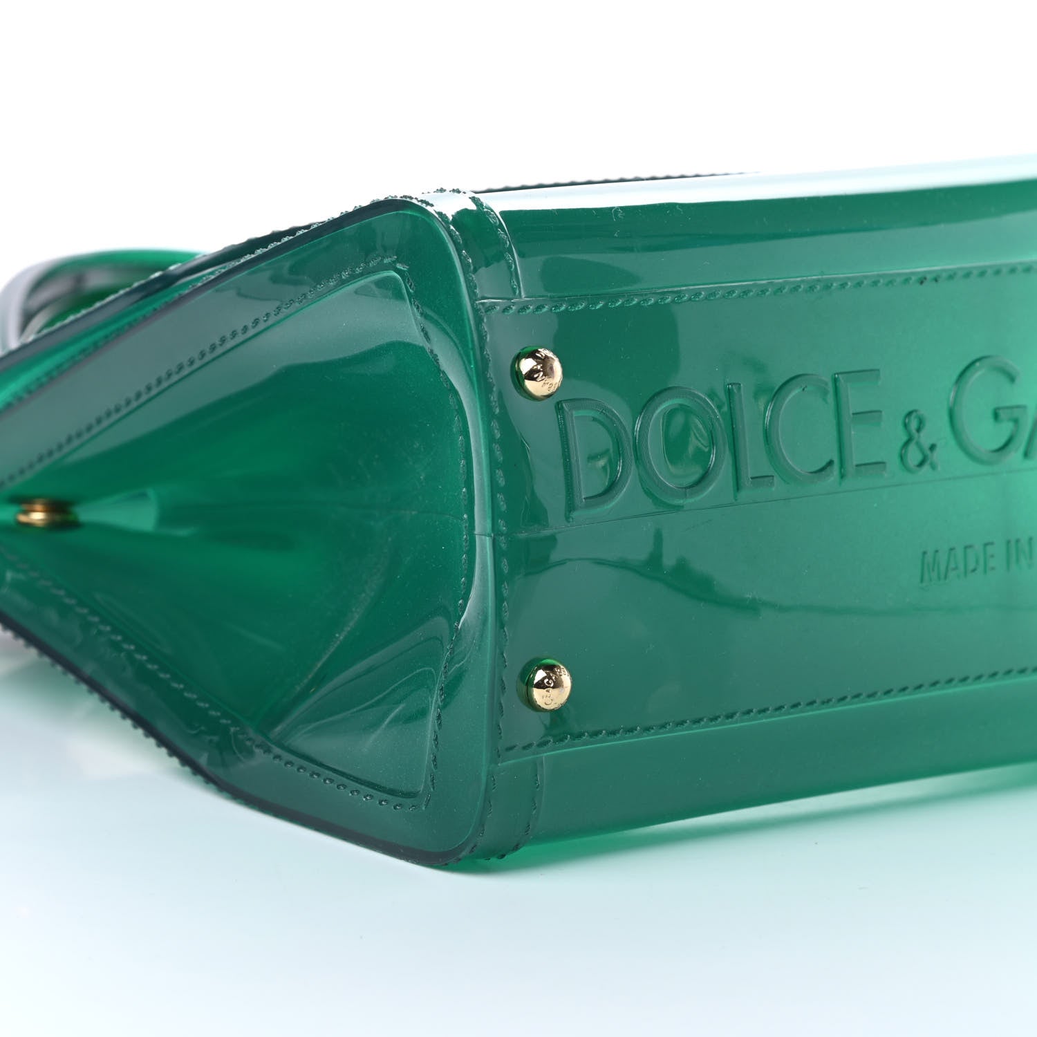 Dolce & Gabbana Rubber Semi Transparent Miss Sicily Satchel Verde 8 of 11