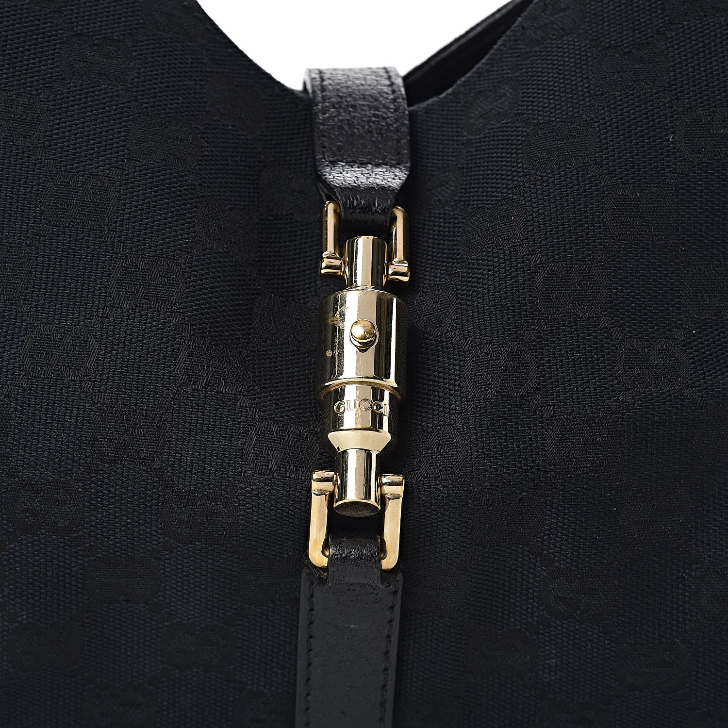 Gucci Monogram Calfskin Large Bardot Tote Black 24 of 24