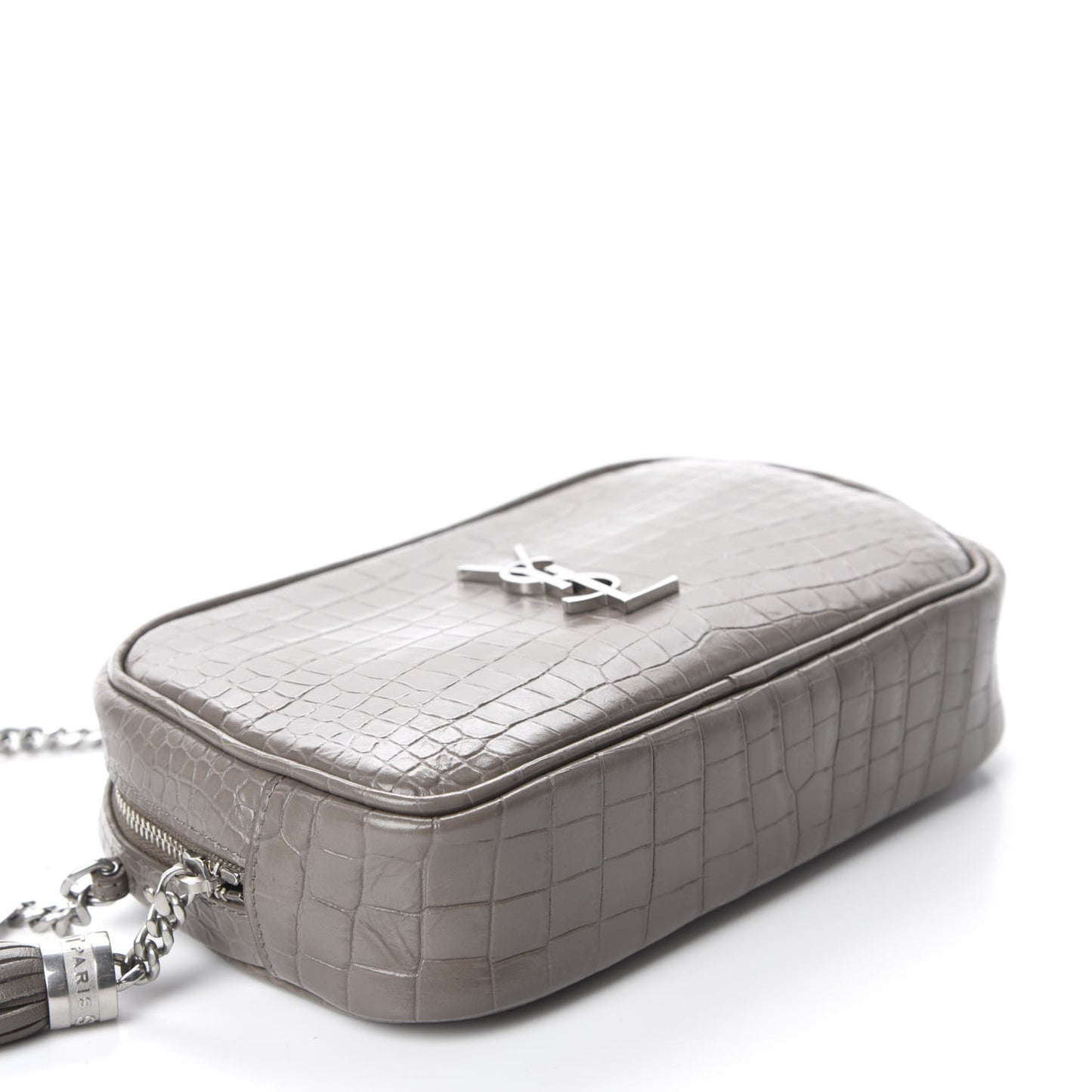 Calfskin Crocodile Embossed Monogram Lou Camera Bag Fog
