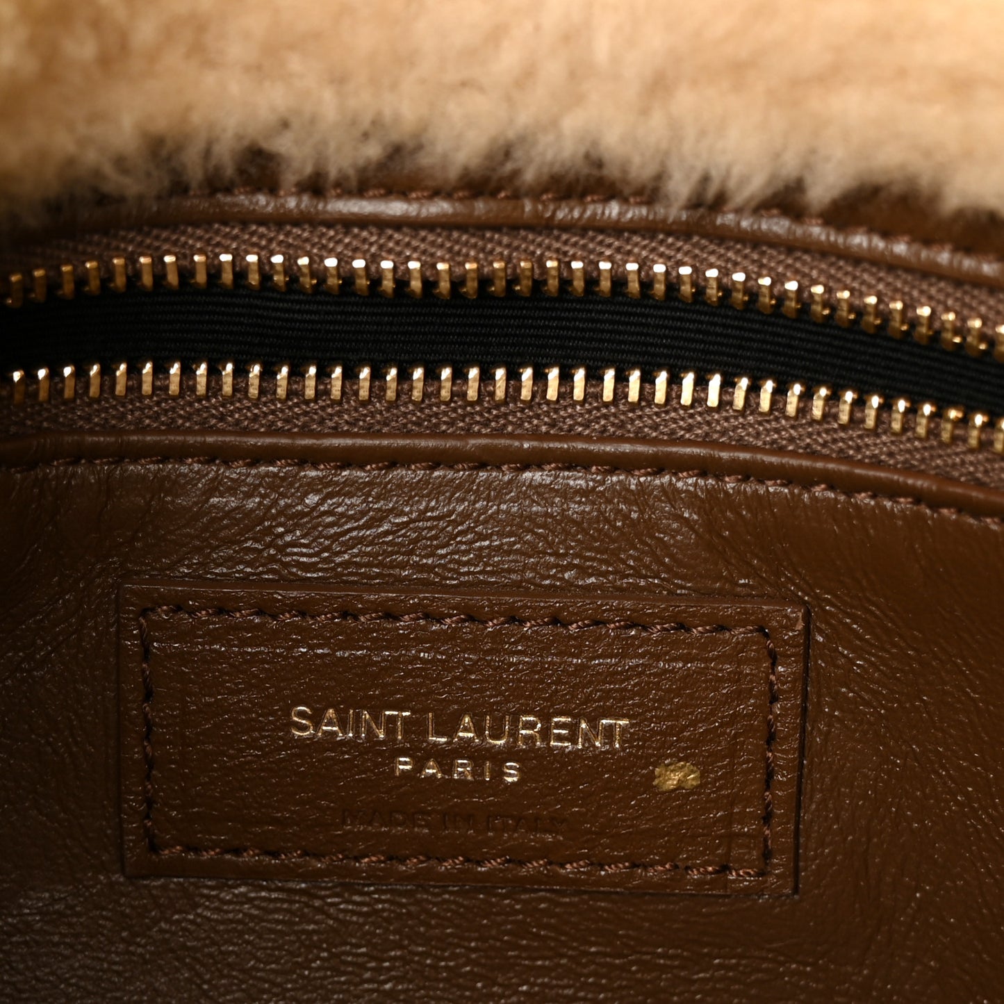 Suede Calfskin Shearling Le 5 A 7 Hobo Dark Cigar Natural Beige
