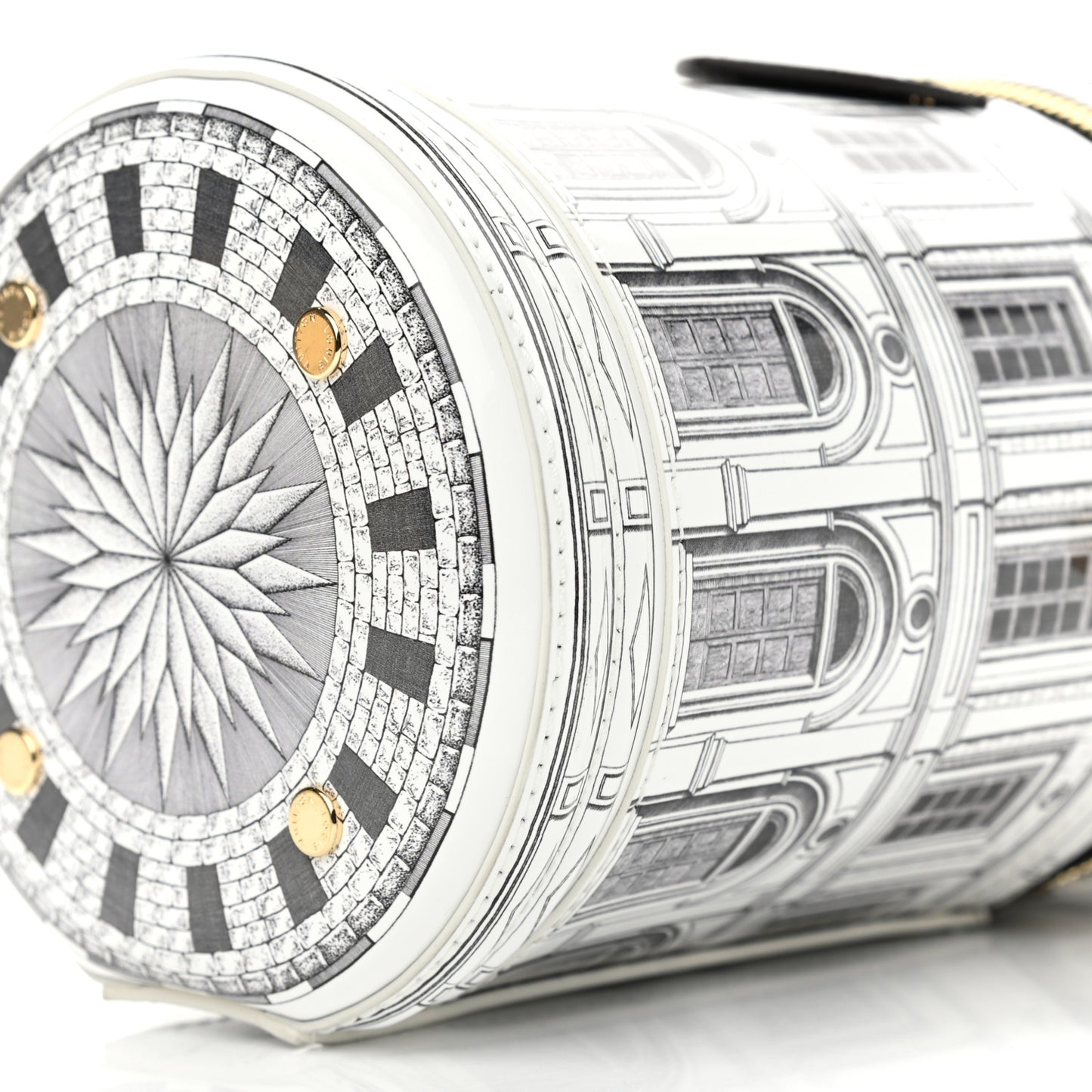 X FORNASETTI Calfskin Architettura Cannes Black White